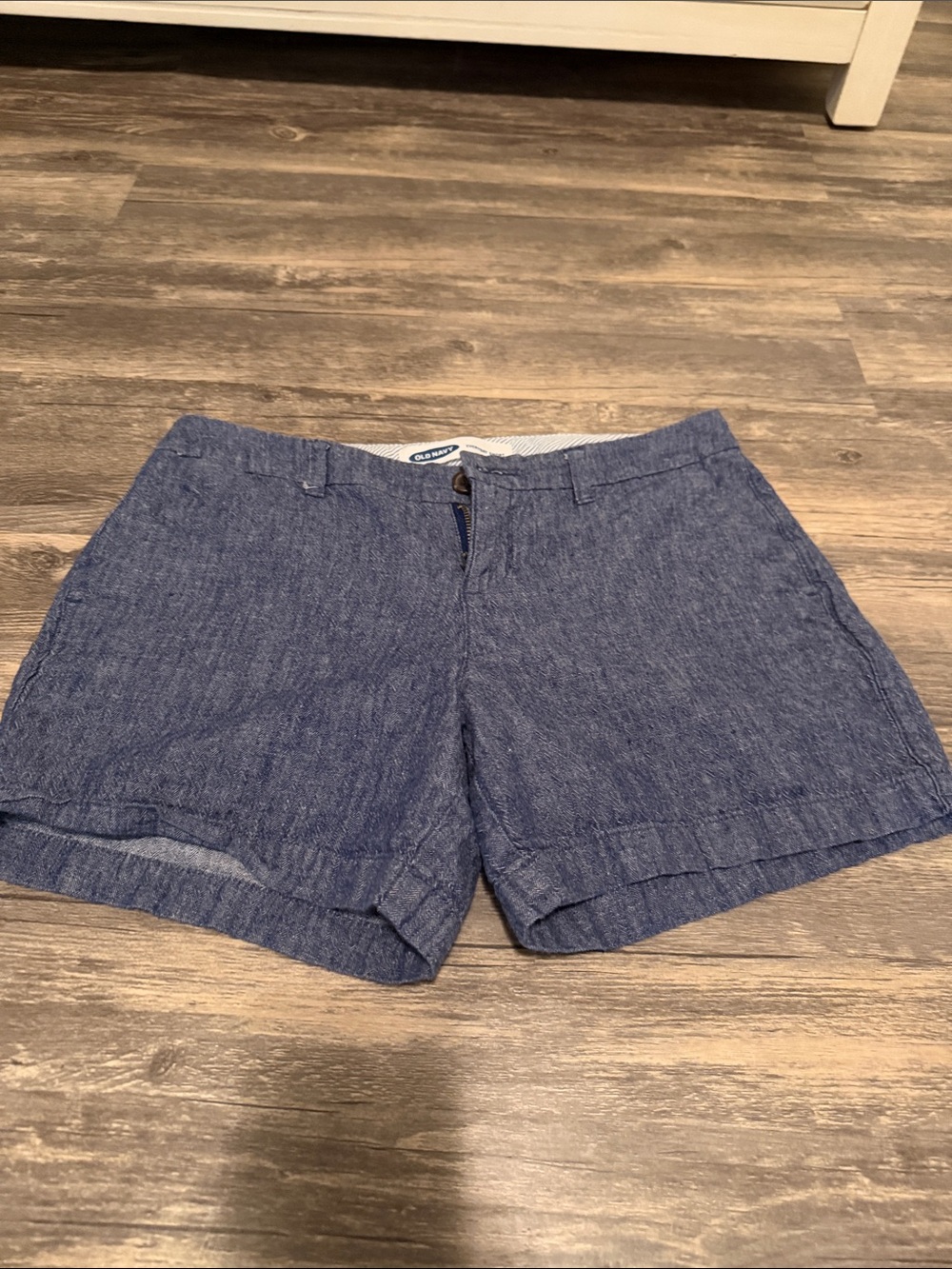 Old Navy Blue Linen-Blend Bermuda Shorts